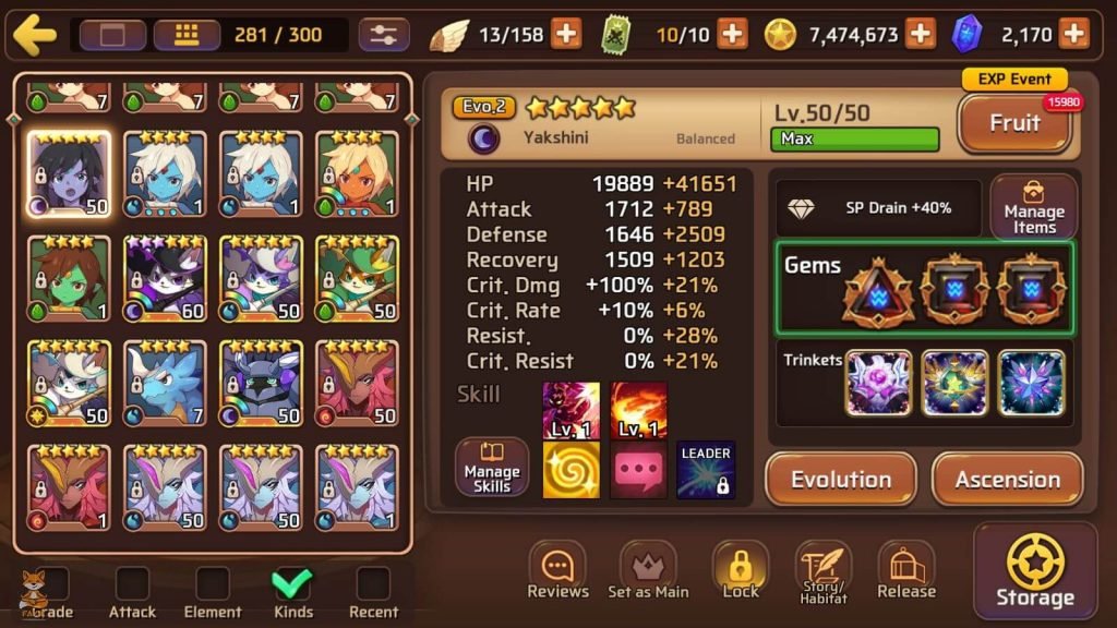 Dark Yaksha Stats After Trinket
