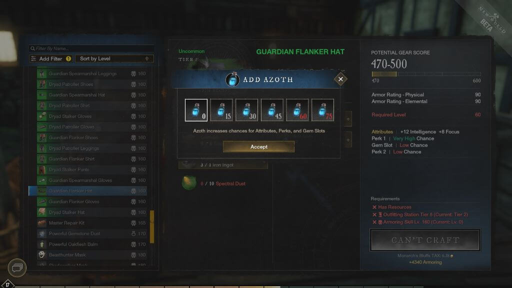 New World - Azoth Bonus