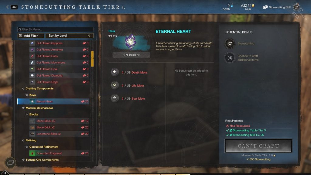 New World Eternal Heart Materials
