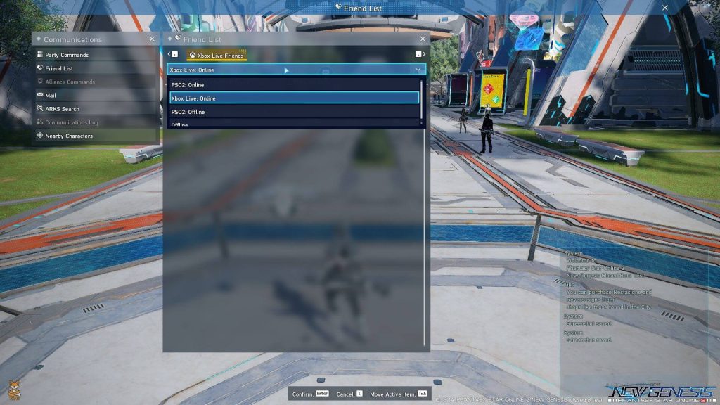 PSO2 NGS Friendlist Source UI