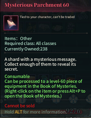 SOLO Mysterious Parchments - Level 60